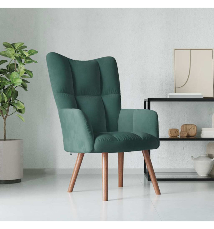 Chaise de relaxation Vert foncé Velours | Mobilier & Déco
