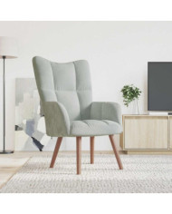 Chaise de relaxation Gris clair Velours | Mobilier & Déco