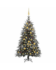 Arbre de Noël artificiel LED et flocons de neige 120 cm PVC PE | Mobilier & Déco