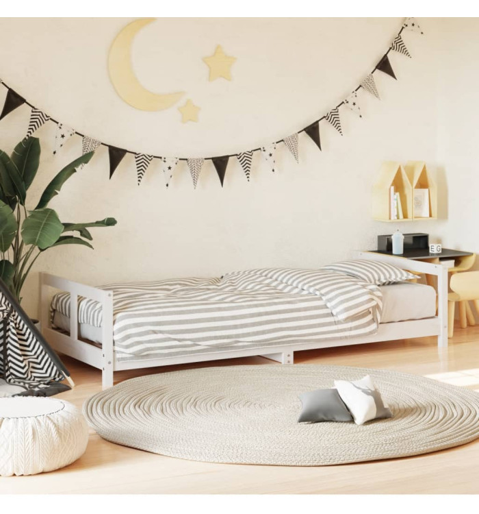 Cadre de lit pour enfants blanc 80x200 cm bois de pin massif | Mobilier & Déco