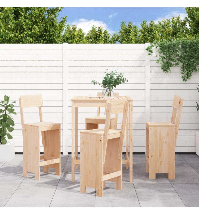 Ensemble de bar de jardin 5 pcs bois de pin massif | Mobilier & Déco