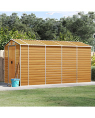 Abri de jardin marron clair 191x385x198 cm acier galvanisé | Mobilier & Déco