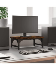 Support de moniteur chêne fumé 37x23x14 cm bois d'ingénierie | Mobilier & Déco