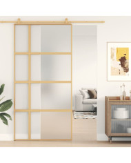 Porte coulissante doré 102,5x205 cm verre ESG dépoli aluminium | Mobilier & Déco
