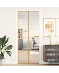 Porte intérieure mince doré 83x201,5 cm verre trempé aluminium | Mobilier & Déco