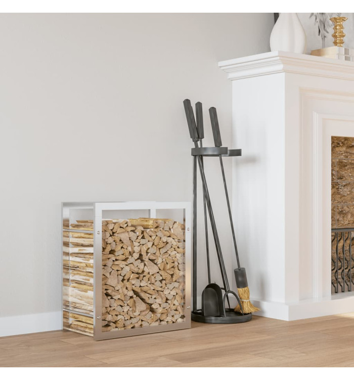 Portant de bois de chauffage 50x28x56 cm acier inoxydable | Mobilier & Déco