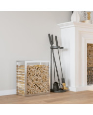 Portant de bois de chauffage 50x28x56 cm acier inoxydable | Mobilier & Déco