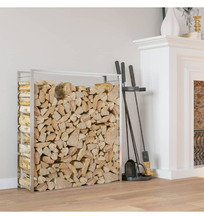 Portant de bois de chauffage 110x28x116 cm acier inoxydable | Mobilier & Déco