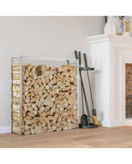 Portant de bois de chauffage 110x28x116 cm acier inoxydable | Mobilier & Déco