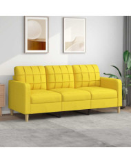 Canapé à 3 places Jaune clair 180 cm Tissu | Mobilier & Déco