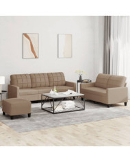 Ensemble de canapés 3 pcs avec coussins Cappuccino Similicuir | Mobilier & Déco