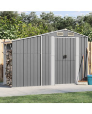 Abri de jardin gris 277x93x179 cm acier galvanisé | Mobilier & Déco