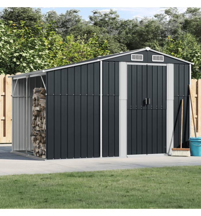 Abri de jardin anthracite 277x192,5x179 cm acier galvanisé | Mobilier & Déco