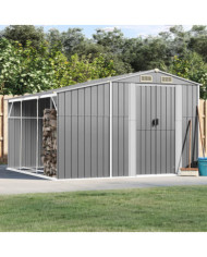 Abri de jardin gris 277x279x179 cm acier galvanisé | Mobilier & Déco