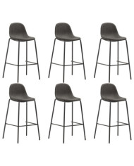 Chaises de bar lot de 6 gris foncé tissu | Mobilier & Déco