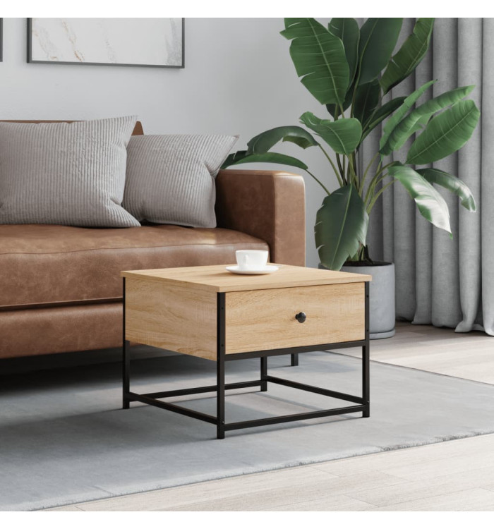 Table basse chêne sonoma 51x51x40 cm bois d'ingénierie | Mobilier & Déco