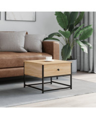 Table basse chêne sonoma 51x51x40 cm bois d'ingénierie | Mobilier & Déco