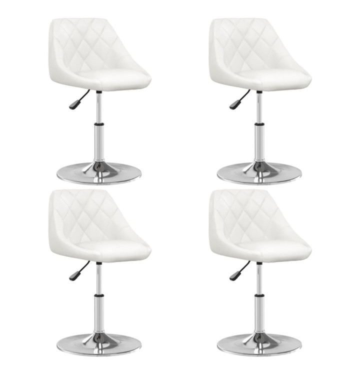 Chaises à manger lot de 4 blanc similicuir | Mobilier & Déco