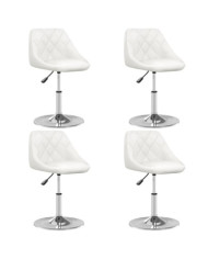 Chaises à manger lot de 4 blanc similicuir | Mobilier & Déco