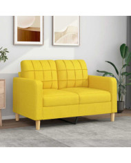 Canapé à 2 places Jaune clair 120 cm Tissu | Mobilier & Déco