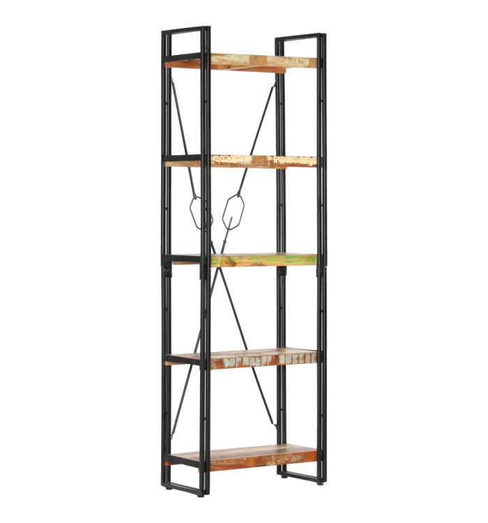 Bibliothèque 5 niveaux 60x30x180 cm Bois solide de récupération | Mobilier & Déco