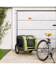 Remorque de vélo pour animaux de compagnie vert et gris | Mobilier & Déco