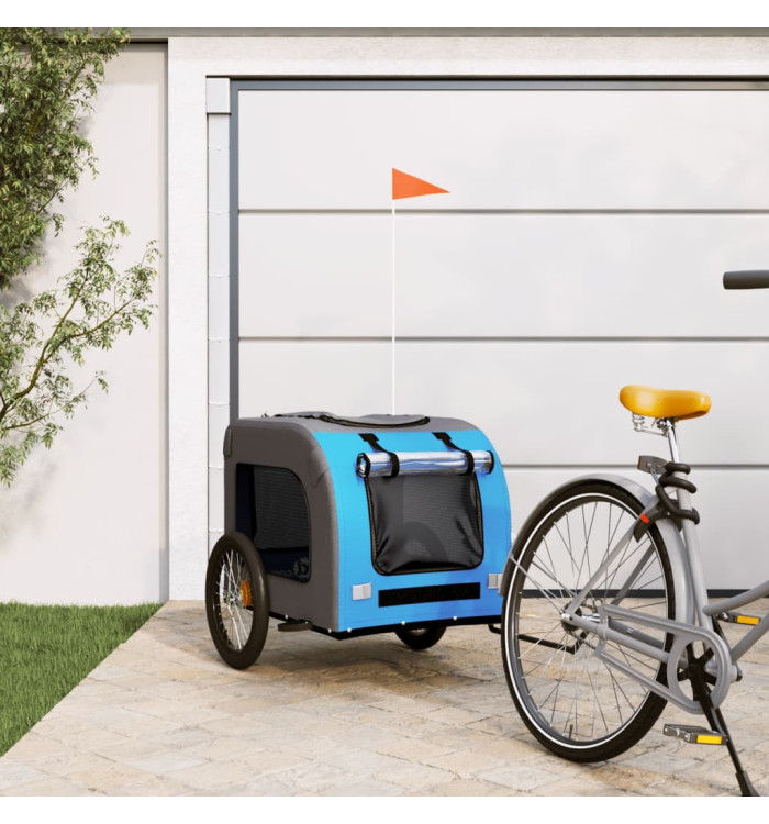 Remorque de vélo pour animaux de compagnie bleu et gris | Mobilier & Déco