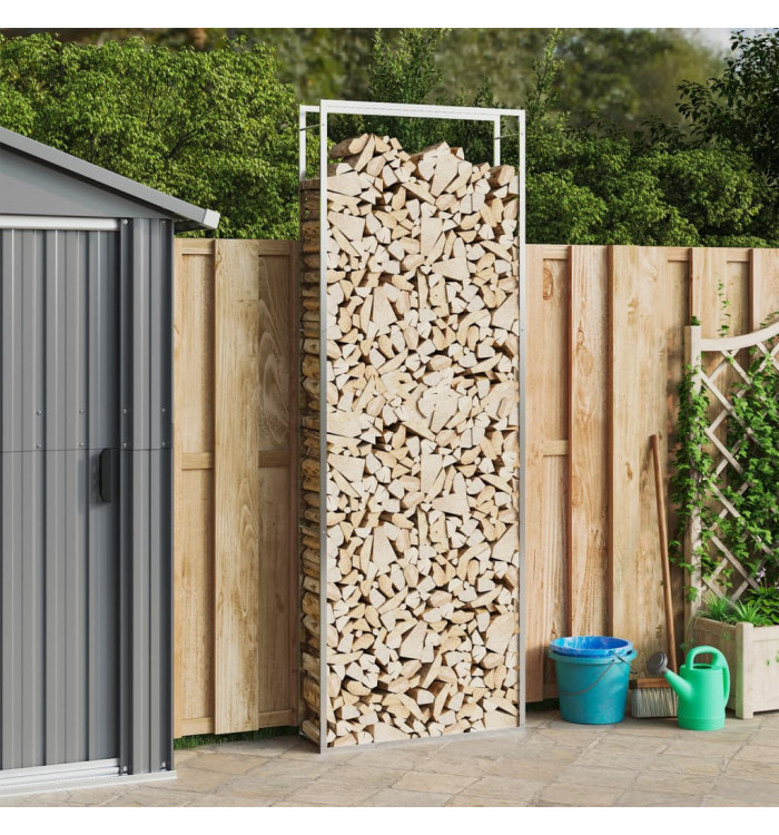 Portant de bois de chauffage 110x28x312 cm acier inoxydable | Mobilier & Déco