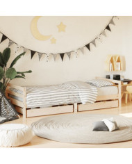 Cadre de lit pour enfants gris 80x200 cm bois de pin massif | Mobilier & Déco