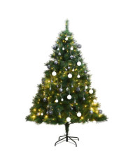 Sapin de Noël artificiel articulé 150 LED et boules 120 cm | Mobilier & Déco