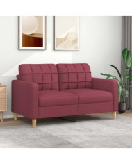 Canapé à 2 places Rouge bordeaux 140 cm Tissu | Mobilier & Déco