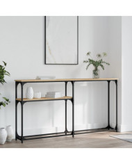 Table console chêne sonoma 145x22,5x75 cm bois d'ingénierie | Mobilier & Déco