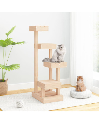 Arbre à chat 45,5x49x103 cm Bois de pin massif | Mobilier & Déco