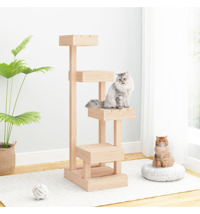 Arbre à chat 45,5x49x103 cm Bois de pin massif | Mobilier & Déco