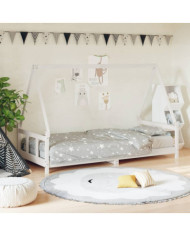 Cadre de lit pour enfants blanc 90x200 cm bois de pin massif | Mobilier & Déco