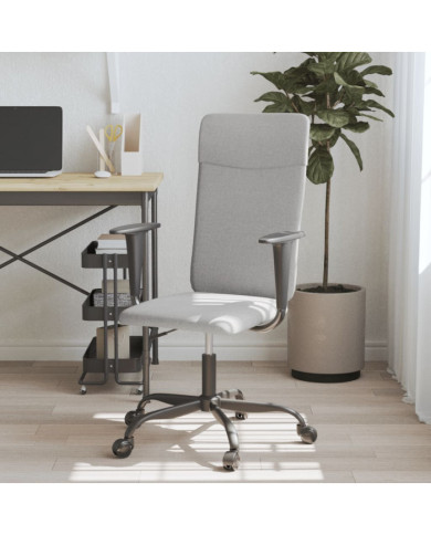 Chaise de bureau réglable en hauteur gris clair tissu | Mobilier & Déco
