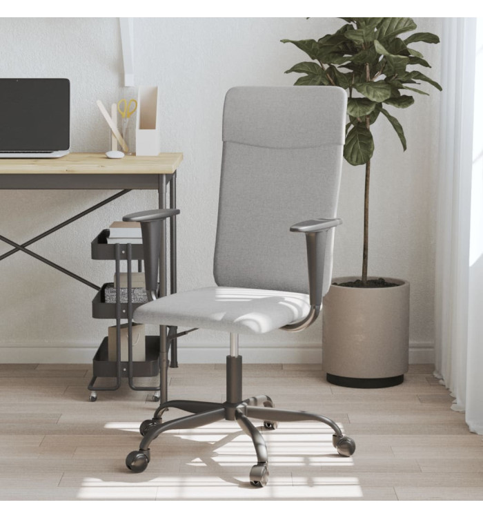 Chaise de bureau réglable en hauteur gris clair tissu | Mobilier & Déco