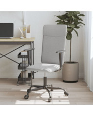Chaise de bureau réglable en hauteur gris clair tissu | Mobilier & Déco