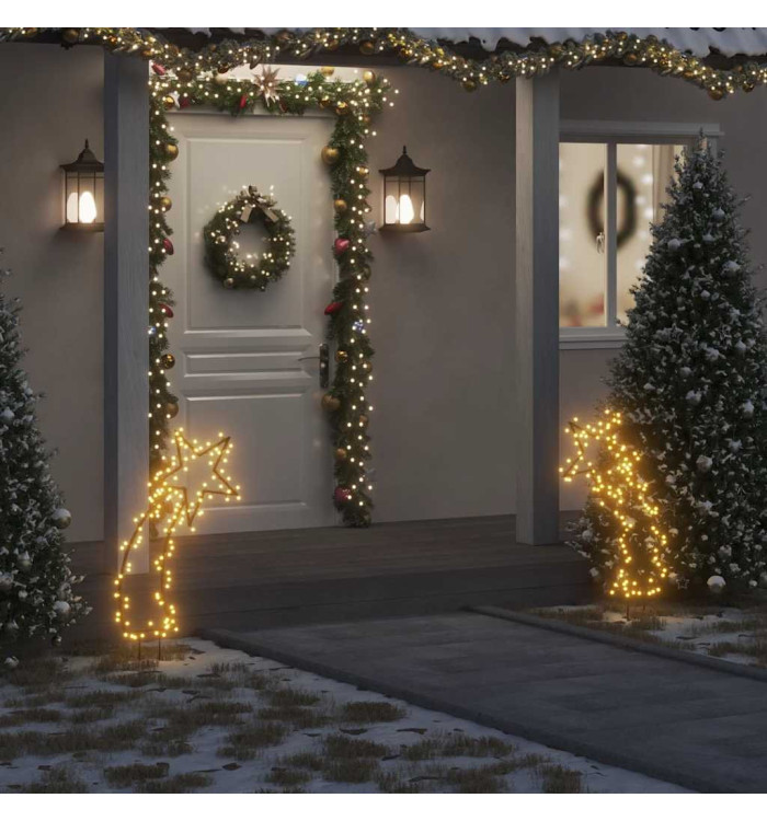 Décoration lumineuse météore de Noël avec piquets 115 LED 89 cm | Mobilier & Déco