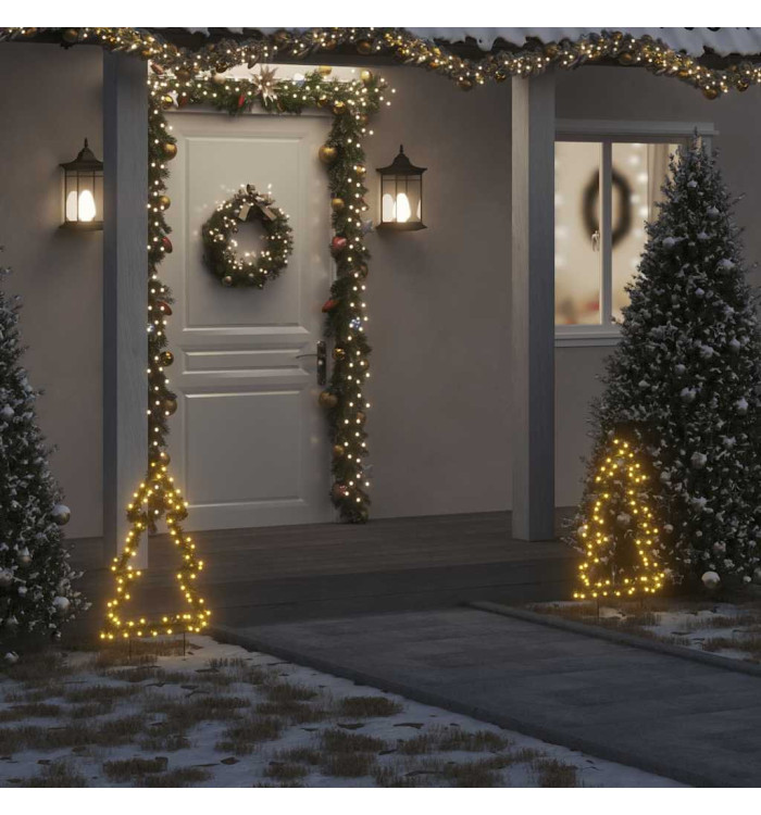 Décoration lumineuse arbre de Noël avec piquets 80 LED 60 cm | Mobilier & Déco
