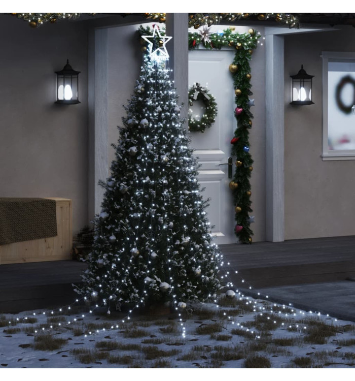 Guirlande de sapin de Noël 320 LED blanc froid 375 cm | Mobilier & Déco