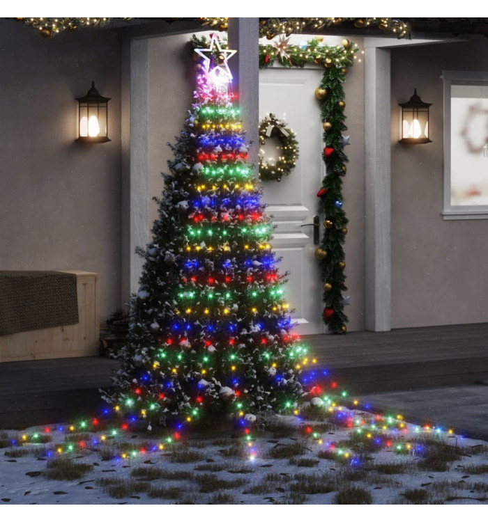 Guirlande de sapin de Noël 320 LED colorées 375 cm | Mobilier & Déco