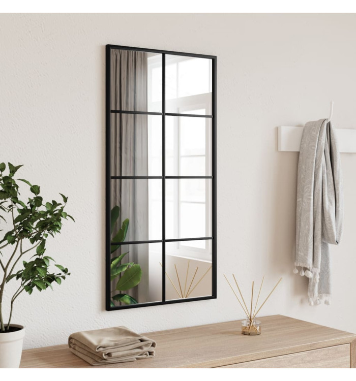 Miroir mural noir 40x80 cm rectangulaire fer | Mobilier & Déco