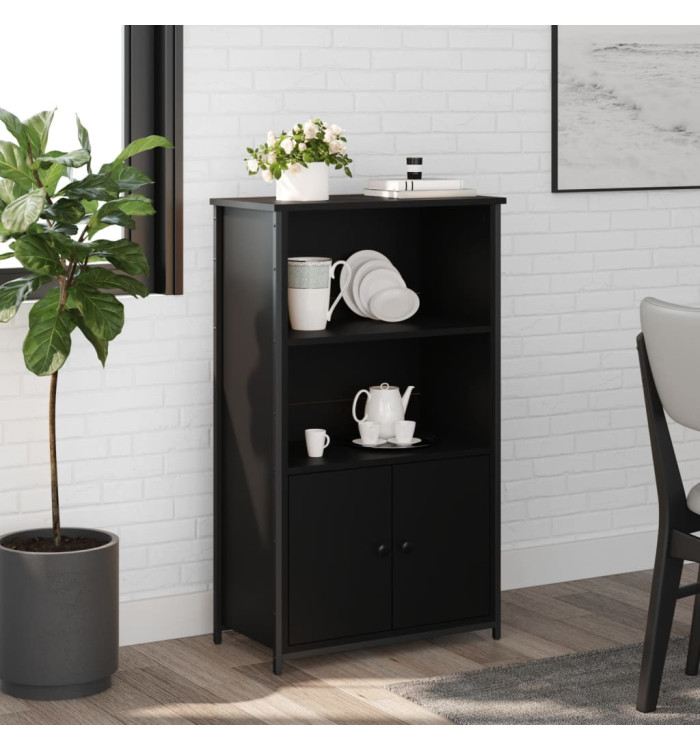 Buffet haut noir 62x32x103,5 cm bois d'ingénierie | Mobilier & Déco