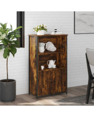 Buffet haut chêne fumé 62x32x103,5 cm bois d'ingénierie | Mobilier & Déco