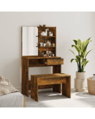 Ensemble de coiffeuse Chêne fumé 74,5x40x141 cm | Mobilier & Déco