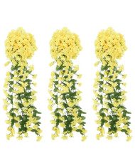 Guirlandes de fleurs de Noël 3 pcs jaune 85 cm | Mobilier & Déco