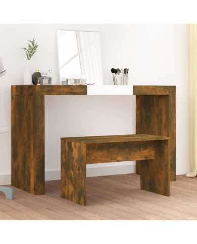 Tabouret de toilette Chêne fumé 70x35x45 cm Bois d'ingénierie | Mobilier & Déco