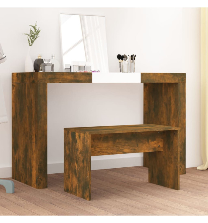 Tabouret de toilette Chêne fumé 70x35x45 cm Bois d'ingénierie | Mobilier & Déco