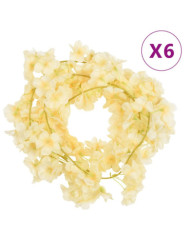 Guirlandes de fleurs de Noël 6 pcs champagne 180 cm | Mobilier & Déco